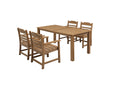 Supfirm HIPS Dining Set, Rectangular All Weather Dining Table 5 Pieces(4 Dinning chair+ 1 Dining Table), Outdoor/Indoor Use,TEAK