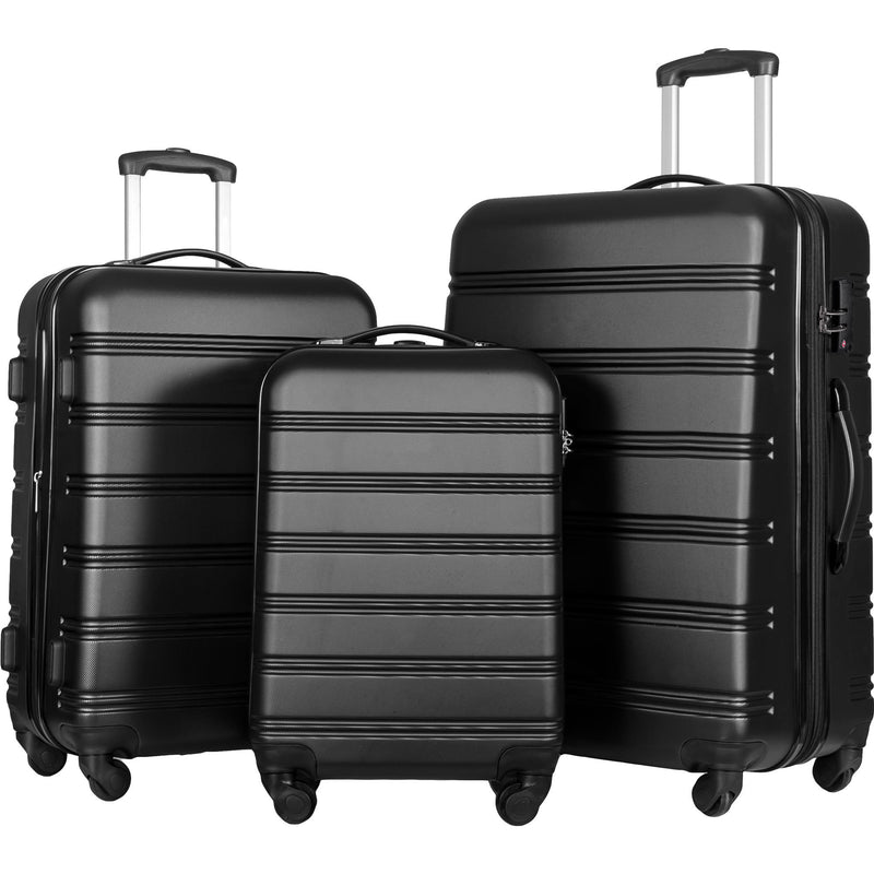 Supfirm 3 Piece Luggage Set Hardside Spinner Suitcase with TSA Lock 20" 24" 28" Available