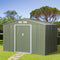 Supfirm 9' x 6' Outdoor Storage Shed, Garden Tool House with Foundation, 4 Vents, and 2 Easy Sliding Doors for Backyard, Patio, Garage, Lawn, Green