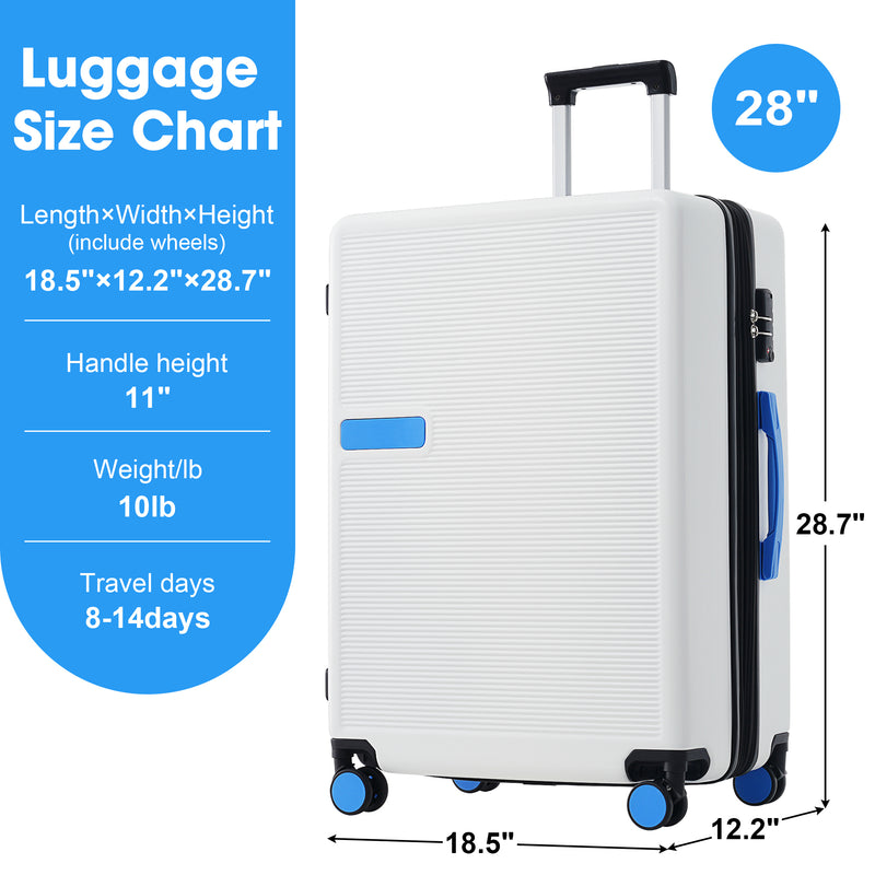 Supfirm Contrast Color Hardshell Luggage 28inch Expandable Spinner Suitcase with TSA Lock Lightweight