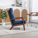 Supfirm 25.2"W Modern Rocking Chair Accent Lounge Armchair Comfy Boucle Upholstered High Back Wooden Rocker for Nursery Living Room Baby Kids Room Bedroom, Navy