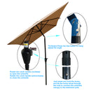 Supfirm 6 x 9ft  Patio Umbrella Outdoor  Waterproof Umbrella with Crank and Push Button Tilt without flap for Garden Backyard Pool  Swimming Pool Market