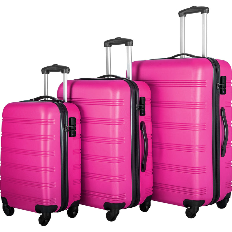 Supfirm 3 Piece Luggage Set Hardside Spinner Suitcase with TSA Lock 20" 24" 28" Available