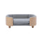Scandinavian style Elevated Dog Bed Pet Sofa With Solid Wood legs and Bent Wood Back, Velvet Cushion,Small Size - Supfirm