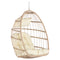 Supfirm Outdoor Garden Rattan Egg Swing Chair Hanging Chair Wood+Khaki