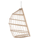 Supfirm Outdoor Garden Rattan Egg Swing Chair Hanging Chair Wood+Khaki