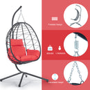 Supfirm Egg Chair with Stand Indoor Outdoor Swing Chair Patio Wicker Hanging Egg Chair Hanging Basket Chair Hammock Chair with Stand for Bedroom Living Room Balcony