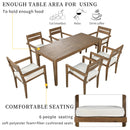 Supfirm U_Style  Acacia Wood Outdoor Dining Table And Chairs Suitable For Patio, Balcony Or Backyard