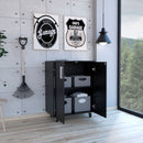 Supfirm Southrock Rectangle Storage Cabinet Base Black Wengue