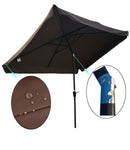 Supfirm 10 x 6.5ft Rectangular Patio Umbrella Outdoor Market Umbrellas with Crank and Push Button Tilt for Garden Swimming Pool Market