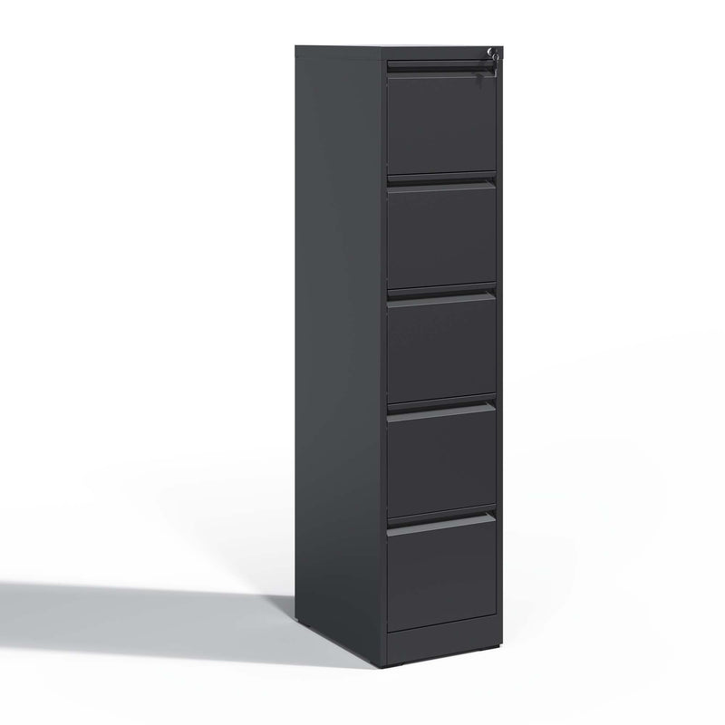 Supfirm 5 Drawer Metal Vertical File Cabinet with Lock Office Home Steel Vertical File Cabinet for A4 Legal/Letter Size