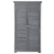 Supfirm TOPMAX Wooden Garden Shed 3-tier Patio Storage Cabinet Outdoor Organizer Wooden Lockers with Fir Wood (Gray Wood Color -Shutter Design)