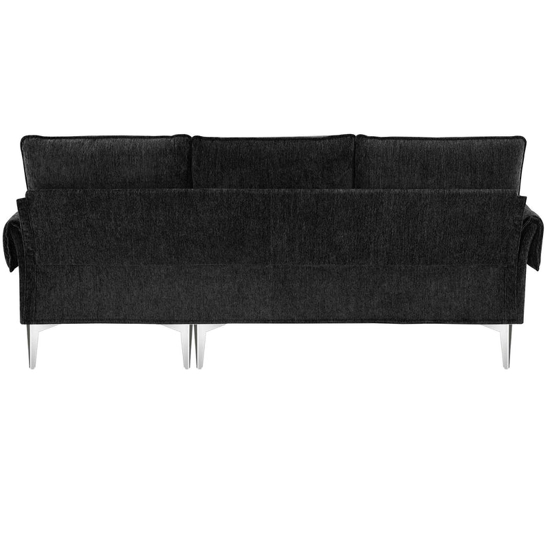 84 " Convertible Sectional Sofa, Modern Chenille L-Shaped Sofa Couch with Reversible Chaise Lounge, Fit for Living Room, Apartment(2 Pillows) - Supfirm