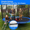 Simple Deluxe Trampoline for Kids with Safety Enclosure Net 14FT Wind Stakes Simple Deluxe 400LBS Weight Capacity Outdoor Backyards Trampolines with Non-Slip Ladder for Children Adults Family, Blue - Supfirm