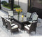 Supfirm Patio 7-Piece Rectangular Dining Set with 6 Dining Chairs (Brown &Beige Cushion )