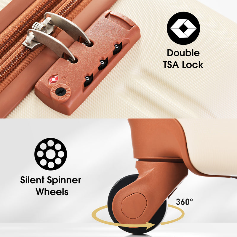 Supfirm Hardshell Luggage Sets 2Pcs + Bag Spinner Suitcase with TSA Lock Lightweight 20" + 28"