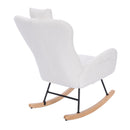 Supfirm Teddy Upholstered Nursery Rocking Chair for Living Room Bedroom(WHITE Teddy)