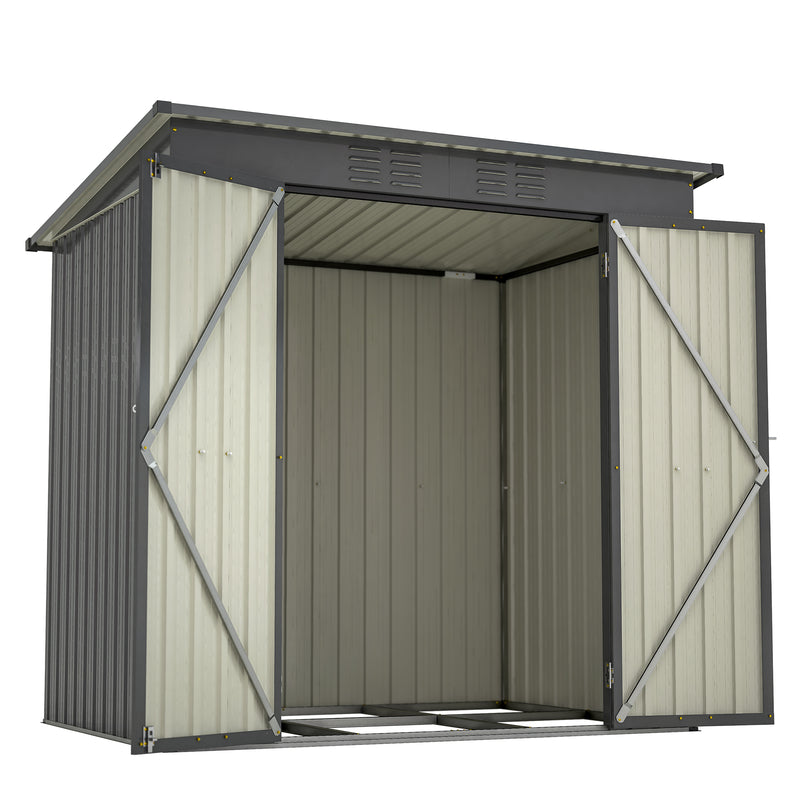 Supfirm 6 x 4 ft Outdoor Storage Shed, All Weather Tool Shed for Garden, Backyard, Lawn, Black