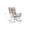 Supfirm off white teddy fabric rocking chair