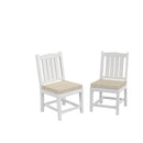 Supfirm HDPE Dining Chair, White, With Cushion, No Armrest,  Set for Playroom, Nursery, Backyard,chair Set of 2