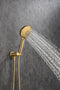 Supfirm Shower Faucet Set, Wall Mount Round hower System Mixer Set, 10 Inch Rain Shower Head with Handheld Spray, Solid Brass, Rough-in Valve Included