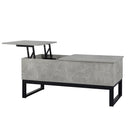 Alloylegs coffee table,Computer deskGametable furniture decoration,open storage,around the lifting table top and hidden compartment,elevatortable for dining room color light gray withSandstone texture - Supfirm