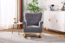 Supfirm Modern Rocking Chair, Upholstered Accent Chair for Nursery, Playroom, Bedroom and Living Room, Small Contemporary Rocker, Kids Cushioned Arm Chair, Grey