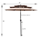 Supfirm 9Ft 3-Tiers Outdoor Patio  Umbrella with Crank and tilt and Wind Vents for Garden Deck  Backyard Pool Shade Outside Deck Swimming Pool