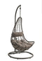 Supfirm ACME Uzae Patio Hanging Chair with Stand, Gray Fabric & Charcaol Wicker 45105