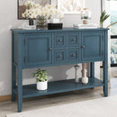 Supfirm TREXM Cambridge Series  Ample Storage Vintage Console Table with Four Small Drawers and Bottom Shelf for Living Rooms, Entrances and Kitchens (Light Navy, OLD SKU: WF190263AAH)