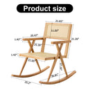 Supfirm Solid wood+imitation rattan rocking chair allows you to relax quietly indoors and outdoors, enhancing your sense of relaxation, suitable for balconies, gardens, and camping sites