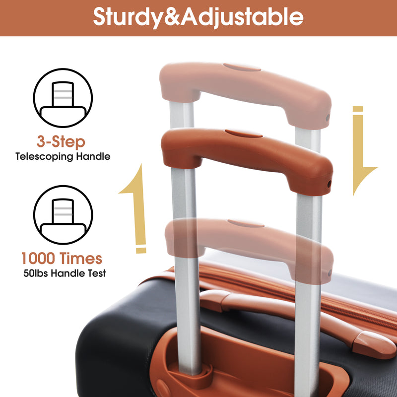 Supfirm Hardshell Luggage Sets 2Pcs + bag Spinner Suitcase with TSA Lock Lightweight 20" + 24"