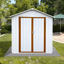 Supfirm Outdoor storage sheds 4FTx6FT Apex roof White+Yellow