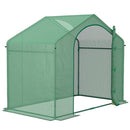 Supfirm 6' x 3' x 5' Portable Walk-in Greenhouse, PE Cover, Steel Frame Garden Hot House, Zipper Door, Top Vent for Flowers, Vegetables, Saplings, Tropical Plants, Green