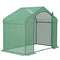 Supfirm 6' x 3' x 5' Portable Walk-in Greenhouse, PE Cover, Steel Frame Garden Hot House, Zipper Door, Top Vent for Flowers, Vegetables, Saplings, Tropical Plants, Green