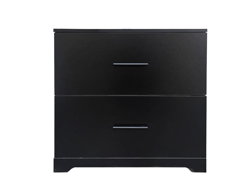 Supfirm 2 -Drawer Lateral Filing Cabinet,Storage Filing Cabinet for Home Office, Black