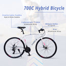 Supfirm 24 Speed Hybrid bike Disc Brake 700C Road Bike For men women's City Bicycle