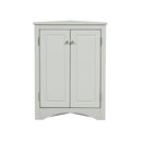 Supfirm Grey Triangle Bathroom Storage Cabinet with Adjustable Shelves, Freestanding Floor Cabinet for Home Kitchen