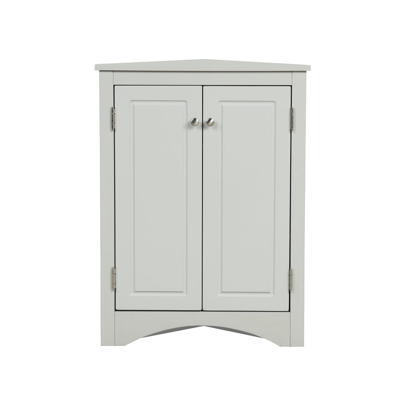 Supfirm Grey Triangle Bathroom Storage Cabinet with Adjustable Shelves, Freestanding Floor Cabinet for Home Kitchen