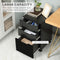 Supfirm 3 Drawer Office Storage Cabinet, Under Desk Cabinet with Wheels, Black Wood Grain