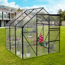 Supfirm 6X6FT-BLACK Polycarbonate Greenhouse Raised Base and Anchor Aluminum Heavy Duty Walk-in Greenhouses for Outdoor Backyard in All Season (W540S00002)