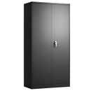 Supfirm Metal Storage Cabinet,Steel Storage Cabinet with 2 Doors and 4 Adjustable Shelves,Black Metal Cabinet with Lock,72"Tall Steel
