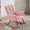 Supfirm Rocking Chair, Leisure Sofa Glider Chair, Comfy Upholstered Lounge Chair with High Backrest, for Nursing Baby, Reading, Napping PINK