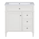 Supfirm 30'' Bathroom Vanity with Top Sink, Modern Bathroom Storage Cabinet with 2 Drawers and a Tip-out Drawer, Single Sink Bathroom Vanity - Supfirm