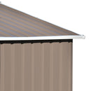 Supfirm TOPMAX Patio 6ft x4ft Bike Shed Garden Shed, Metal Storage Shed with Adjustable Shelf and Lockable Door, Tool Cabinet with Vents and Foundation for Backyard, Lawn, Garden, Brown