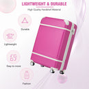 Supfirm 20 IN Luggage 1 Piece with TSA lock , Lightweight Suitcase Spinner Wheels,Carry on Vintage Luggage,Pink