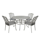 Supfirm Stylish Outdoor Aluminum 5-Piece Round Dining Set, Basalt