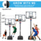 Supfirm Portable Basketball Hoop Backboard System Stand Height Adjustable 6.6ft - 10ft with 44 Inch Backboard and Wheels for Adults Teens Outdoor Indoor Basketball Goal Game Play Set