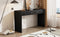 Supfirm TREXM Modern Minimalist Console Table with Open Tabletop and Four Drawers with Metal Handles for Entry Way, Living Room and Dining Room (Black)