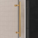 Supfirm 56'' - 60'' W x 76'' H Single Sliding Frameless Shower Door With 3/8 Inch (10mm) Clear Glass in Brushed Gold